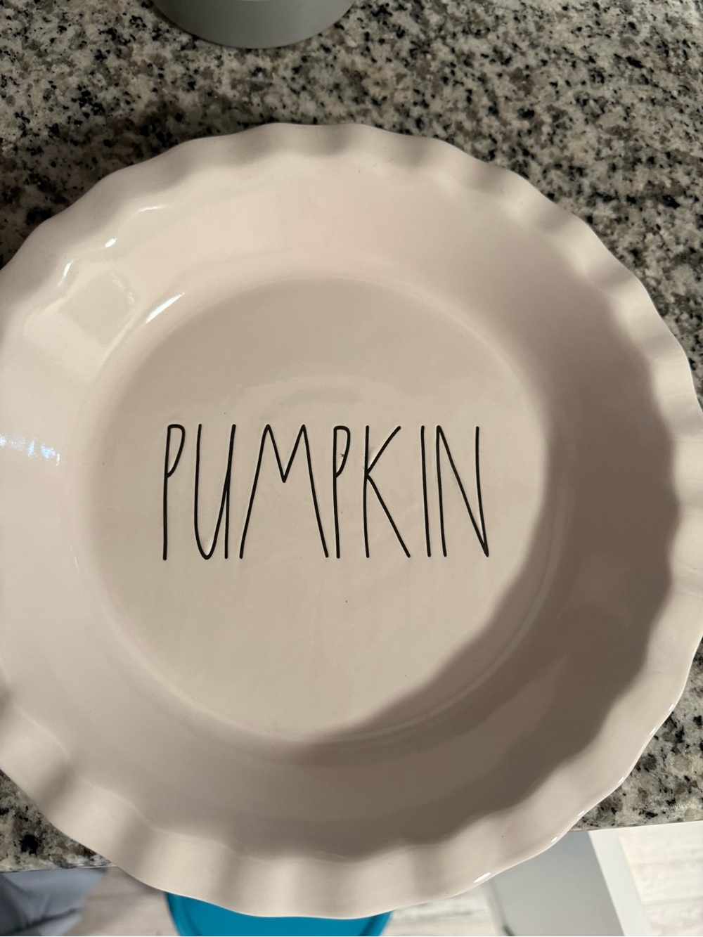 Rae Dunn White Ceramic 'PUMPKIN' Scalloped Serving Bowl